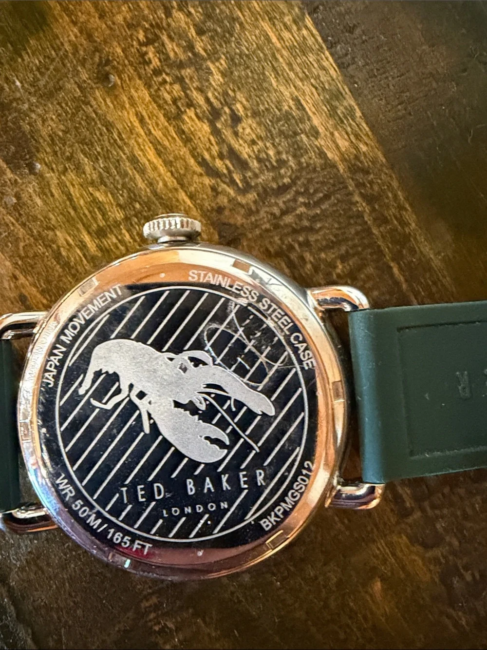 Ted Baker Margarit Silver Dial Watch with Green Silicone Strap